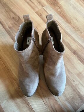 Dolce Vita Taupe Suede Ankle Booties